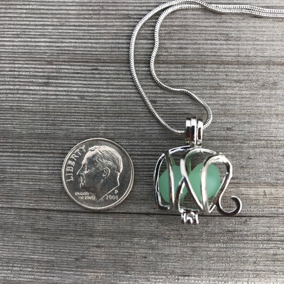 Elephant Sea Bead Locket Necklace - Picture 2 of 2